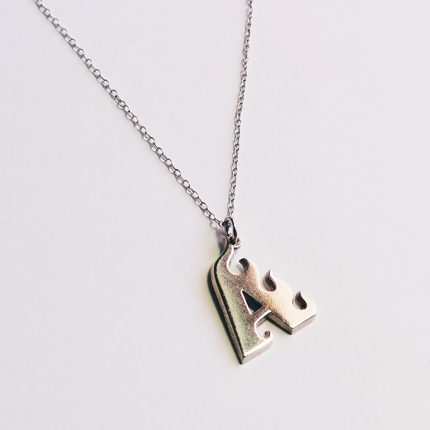 Fire Letter – Initial Necklace – Sterling Silver 925