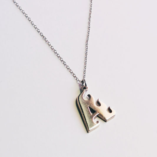 Fire Letter – Initial Necklace – Sterling Silver 925