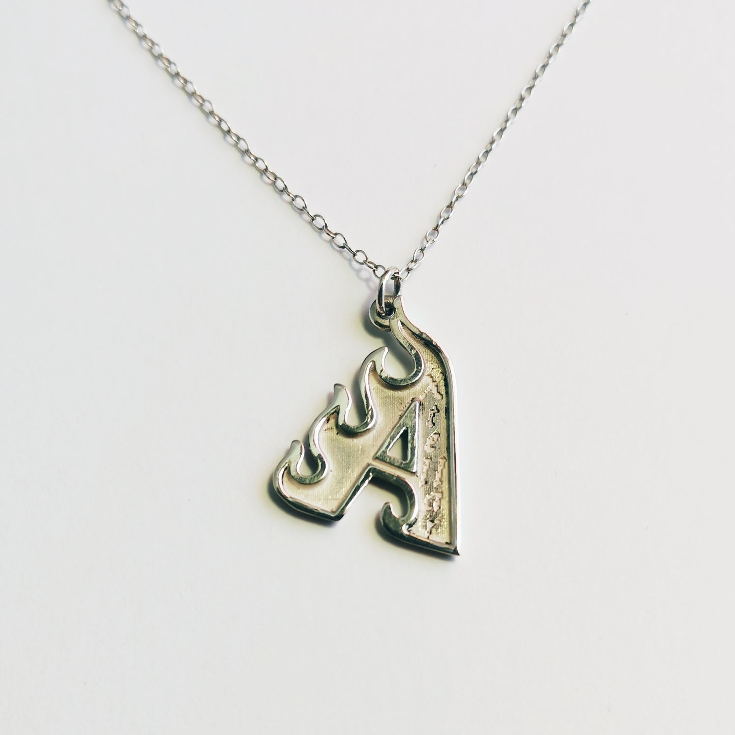 Fire Letter – Initial Necklace – Sterling Silver 925