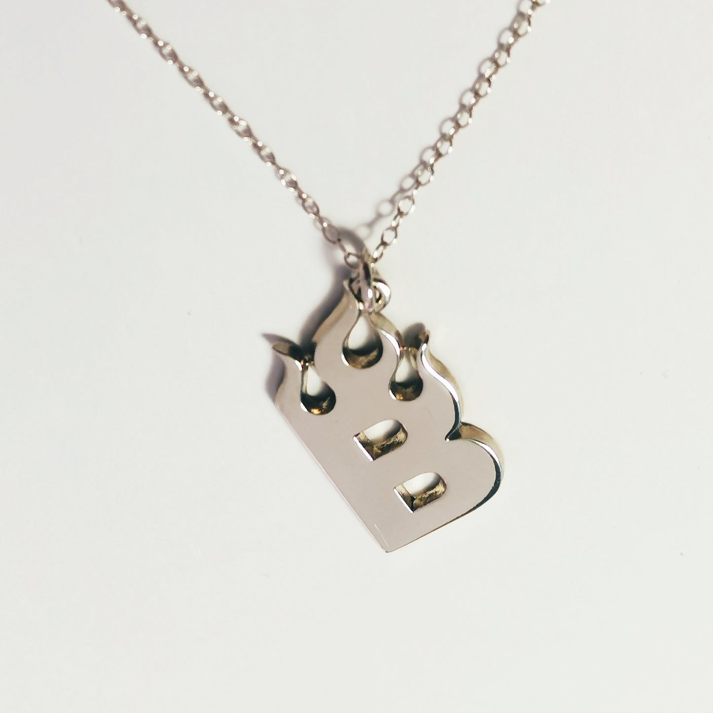 Fire Letter – Initial Necklace – Sterling Silver 925