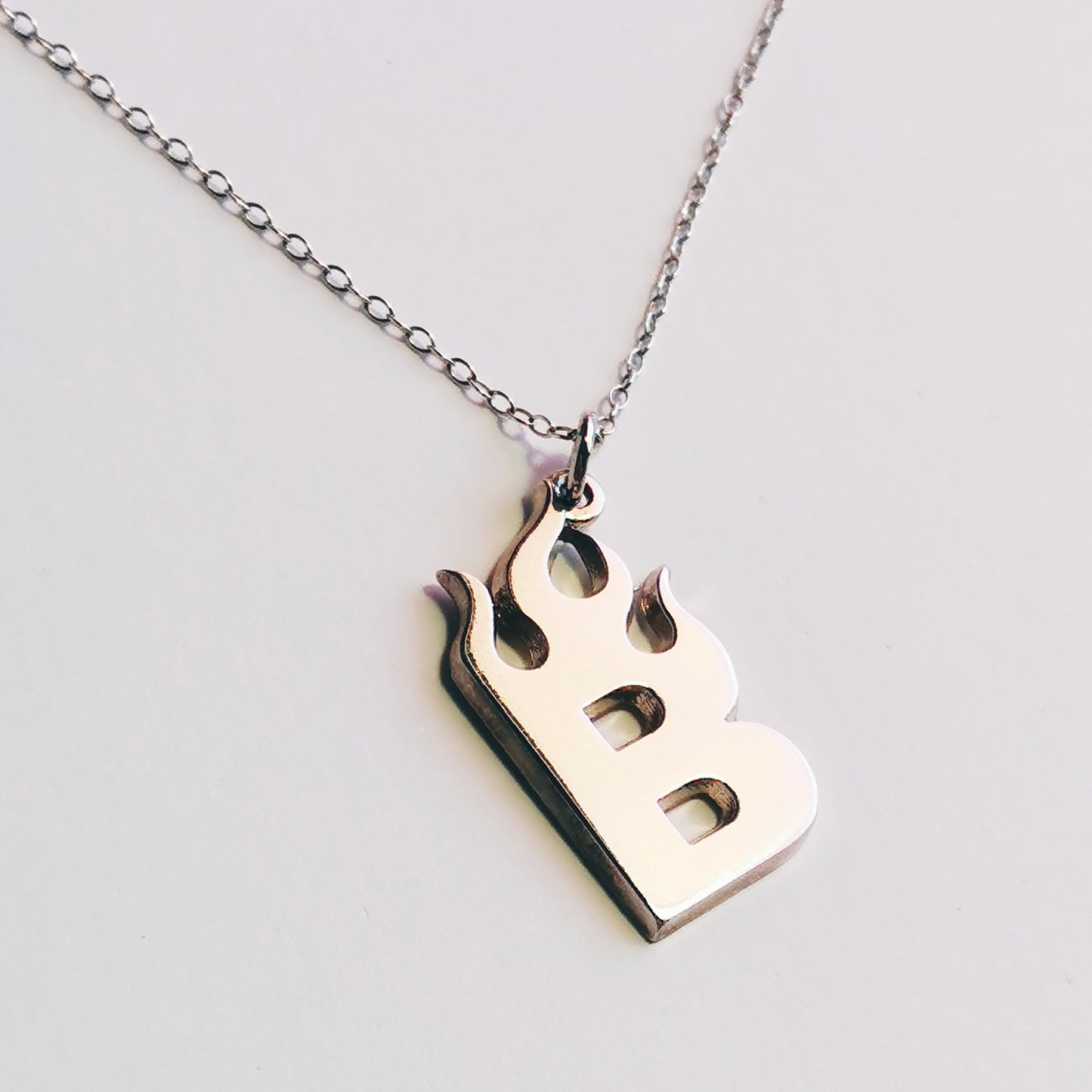 Fire Letter – Initial Necklace – Sterling Silver 925
