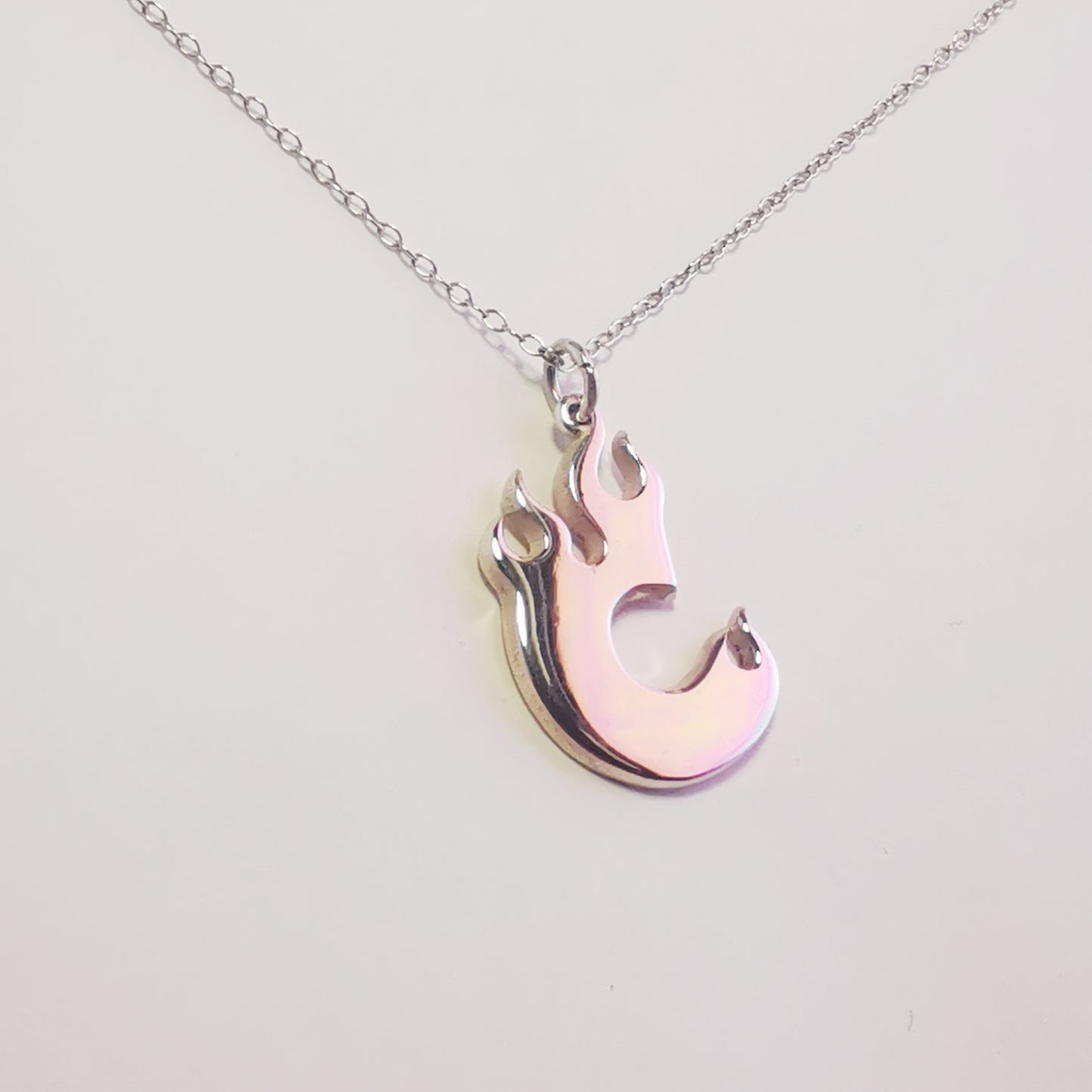 Fire Letter – Initial Necklace – Sterling Silver 925