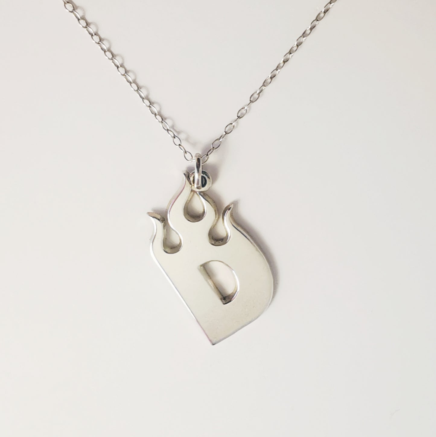 Fire Letter – Initial Necklace – Sterling Silver 925