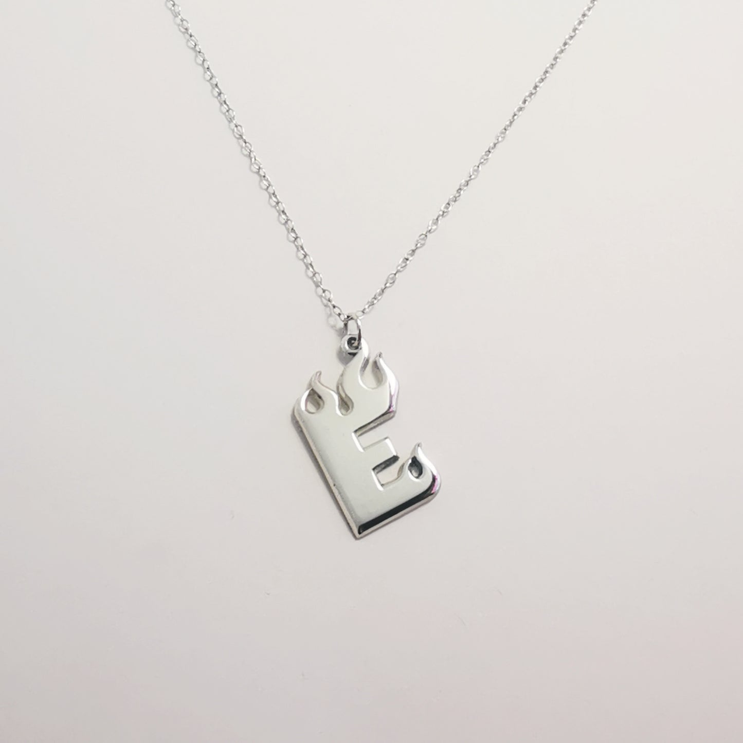 Fire Letter – Initial Necklace – Sterling Silver 925