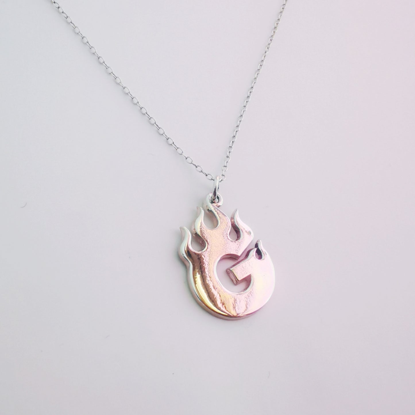 Fire Letter – Initial Necklace – Sterling Silver 925