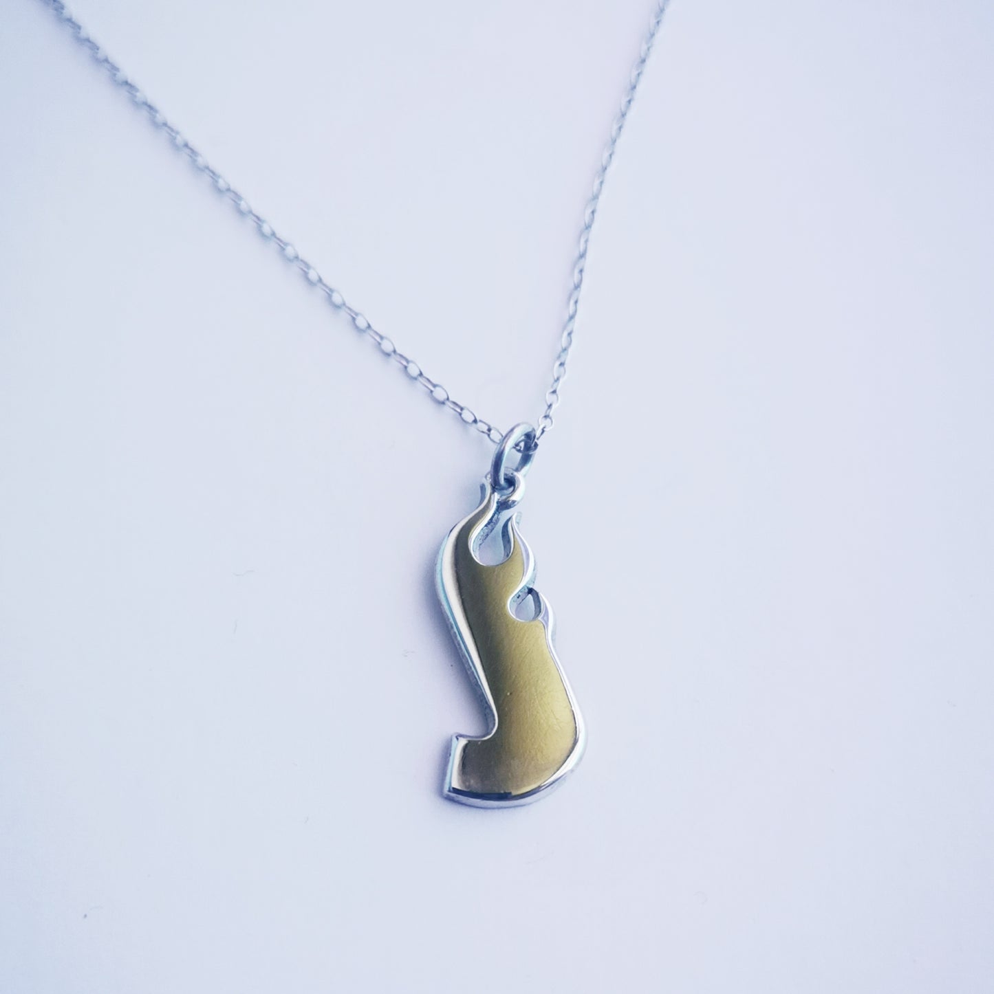 Fire Letter – Initial Necklace – Sterling Silver 925