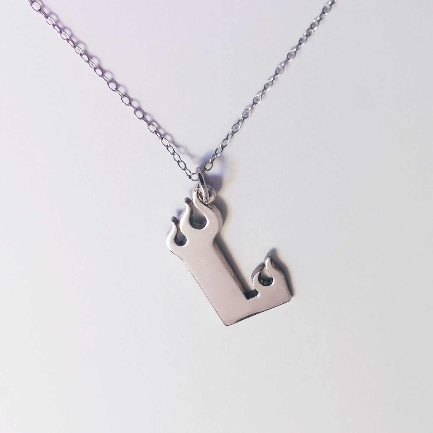 Fire Letter – Initial Necklace – Sterling Silver 925