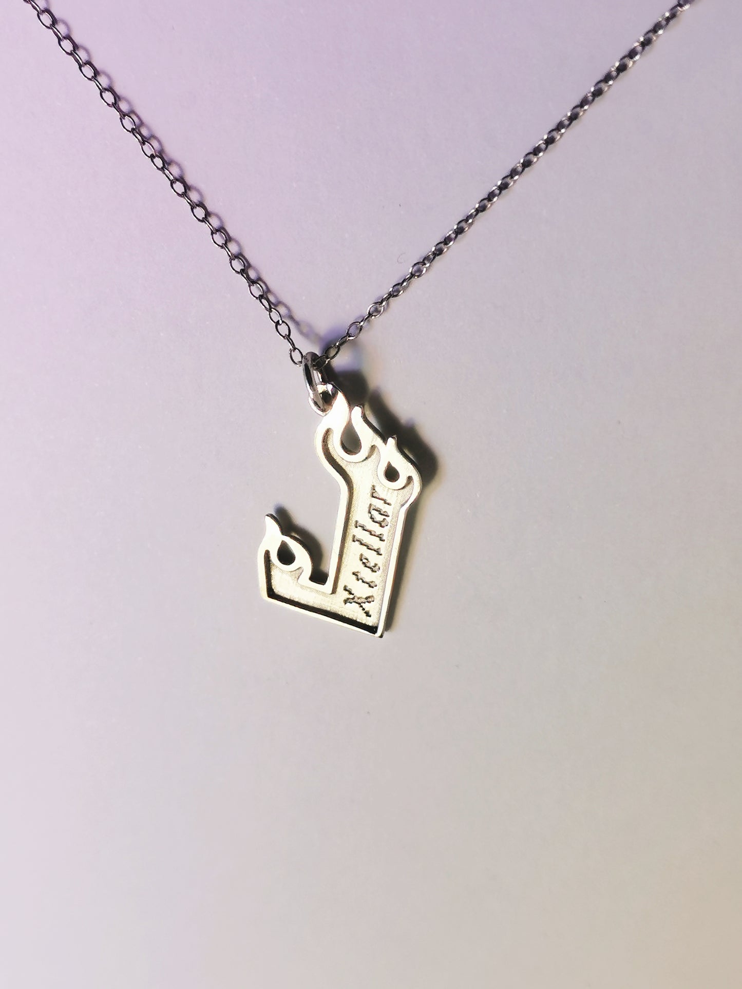 Fire Letter – Initial Necklace – Sterling Silver 925