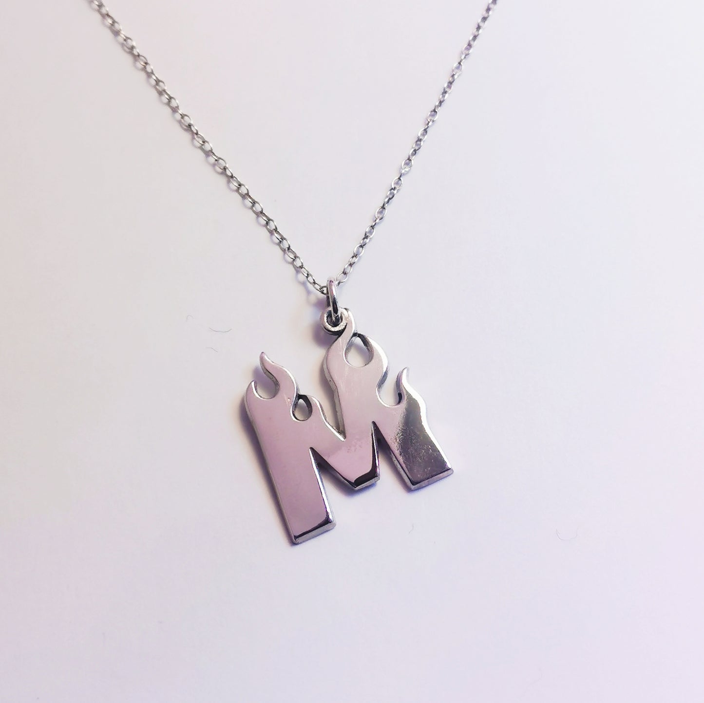 Fire Letter – Initial Necklace – Sterling Silver 925