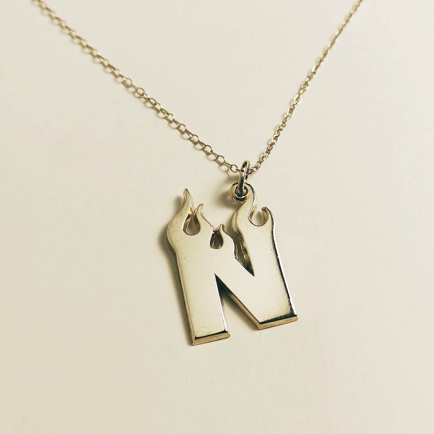 Fire Letter – Initial Necklace – Sterling Silver 925