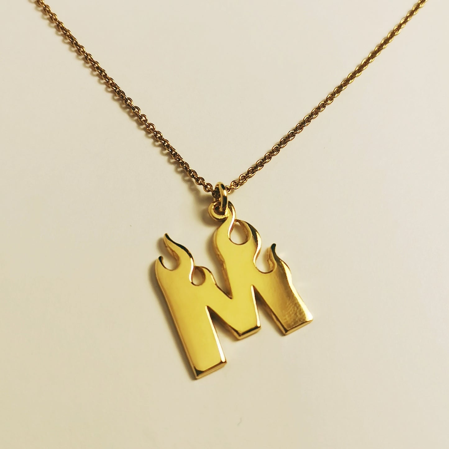Fire Letter – Initial Necklace – Goldfilled Silver 925