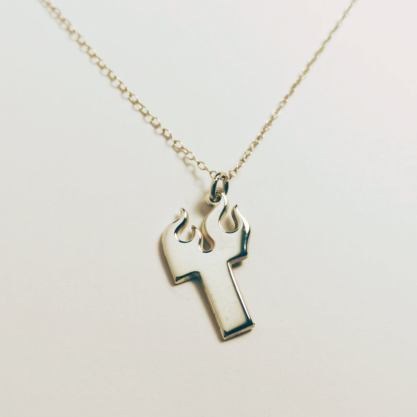 Fire Letter – Initial Necklace – Sterling Silver 925