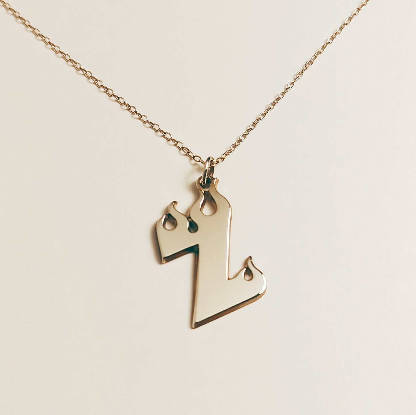 Fire Letter – Initial Necklace – Sterling Silver 925