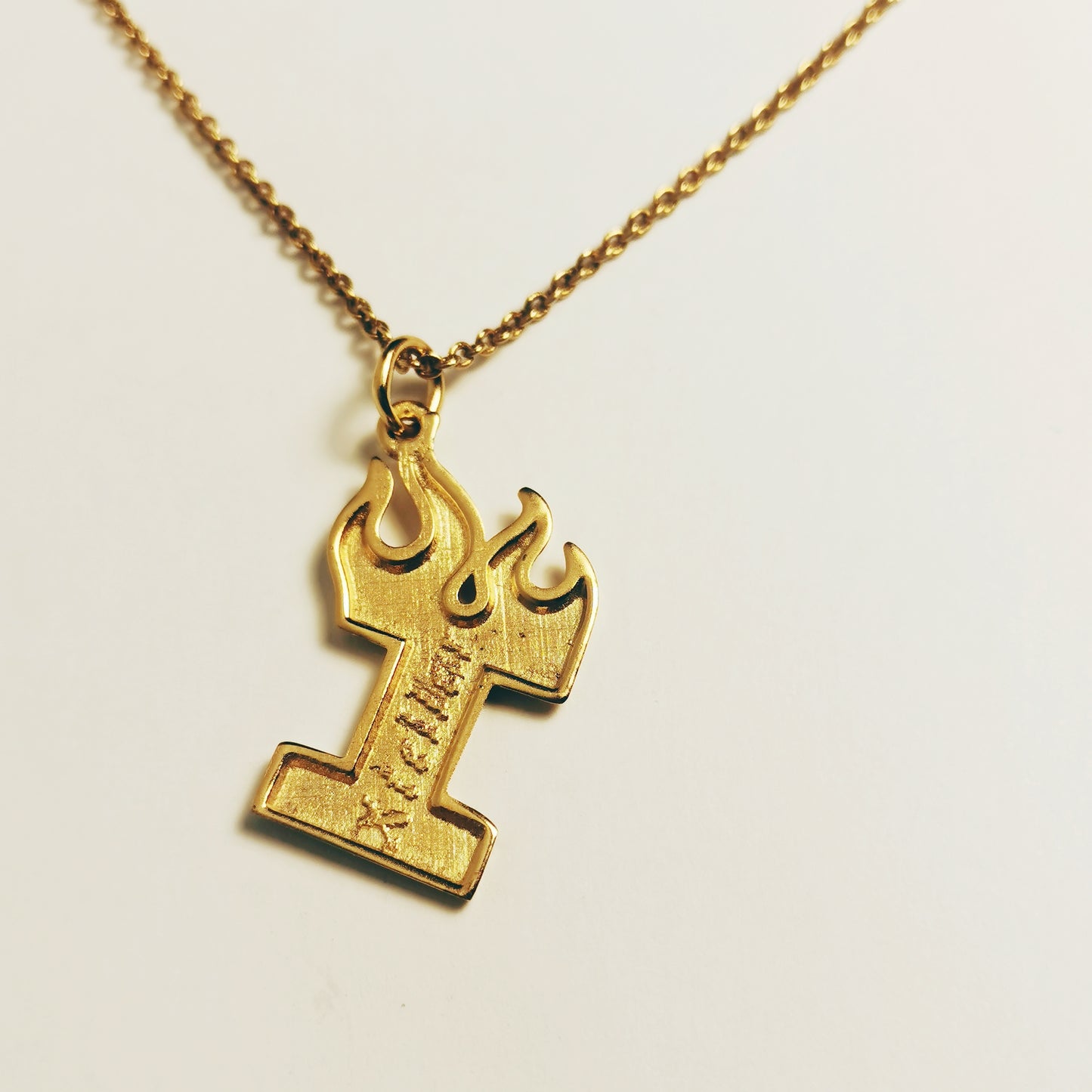 Fire Letter – Initial Necklace – Goldfilled Silver 925
