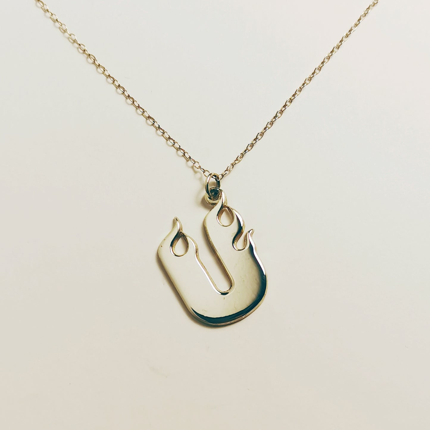 Fire Letter – Initial Necklace – Sterling Silver 925