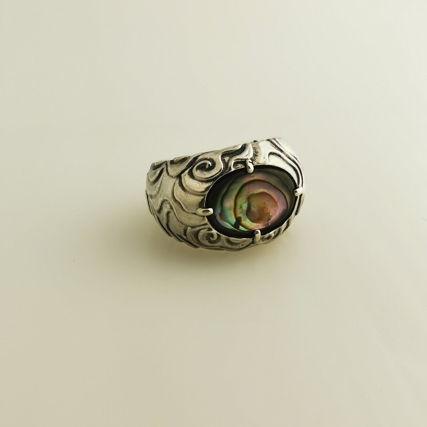 Fantasy Avalon Ring – Sterling Silver & Natural Shel