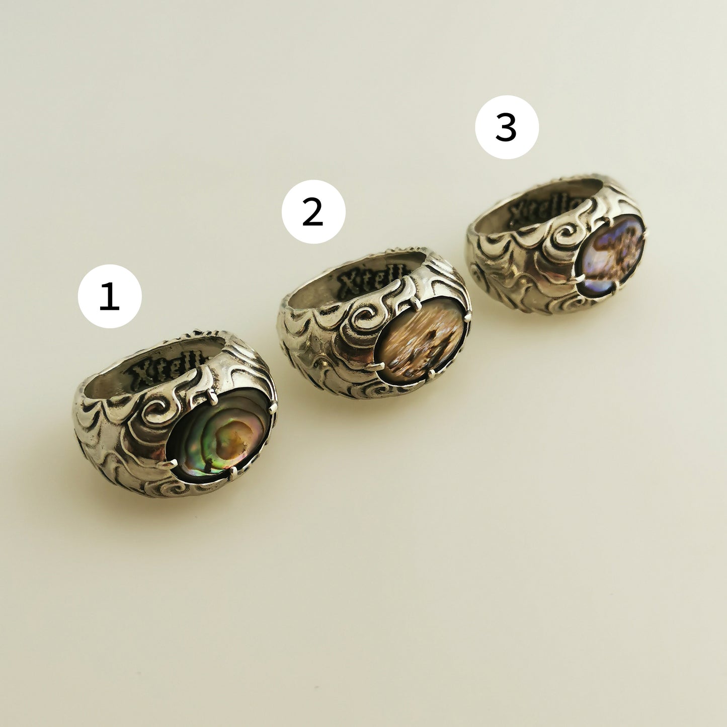 Fantasy Avalon Ring – Sterling Silver & Natural Shel