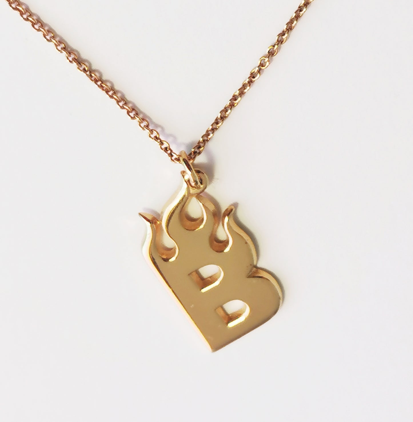 Fire Letter – Initial Necklace – Goldfilled Silver 925