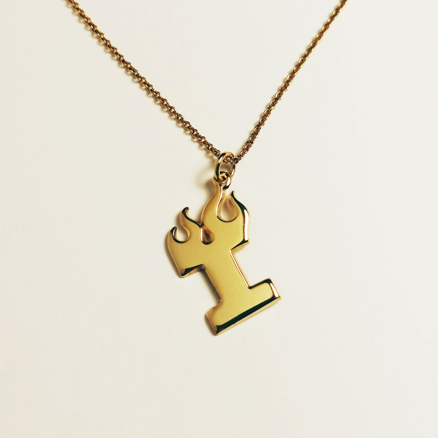 Fire Letter – Initial Necklace – Goldfilled Silver 925