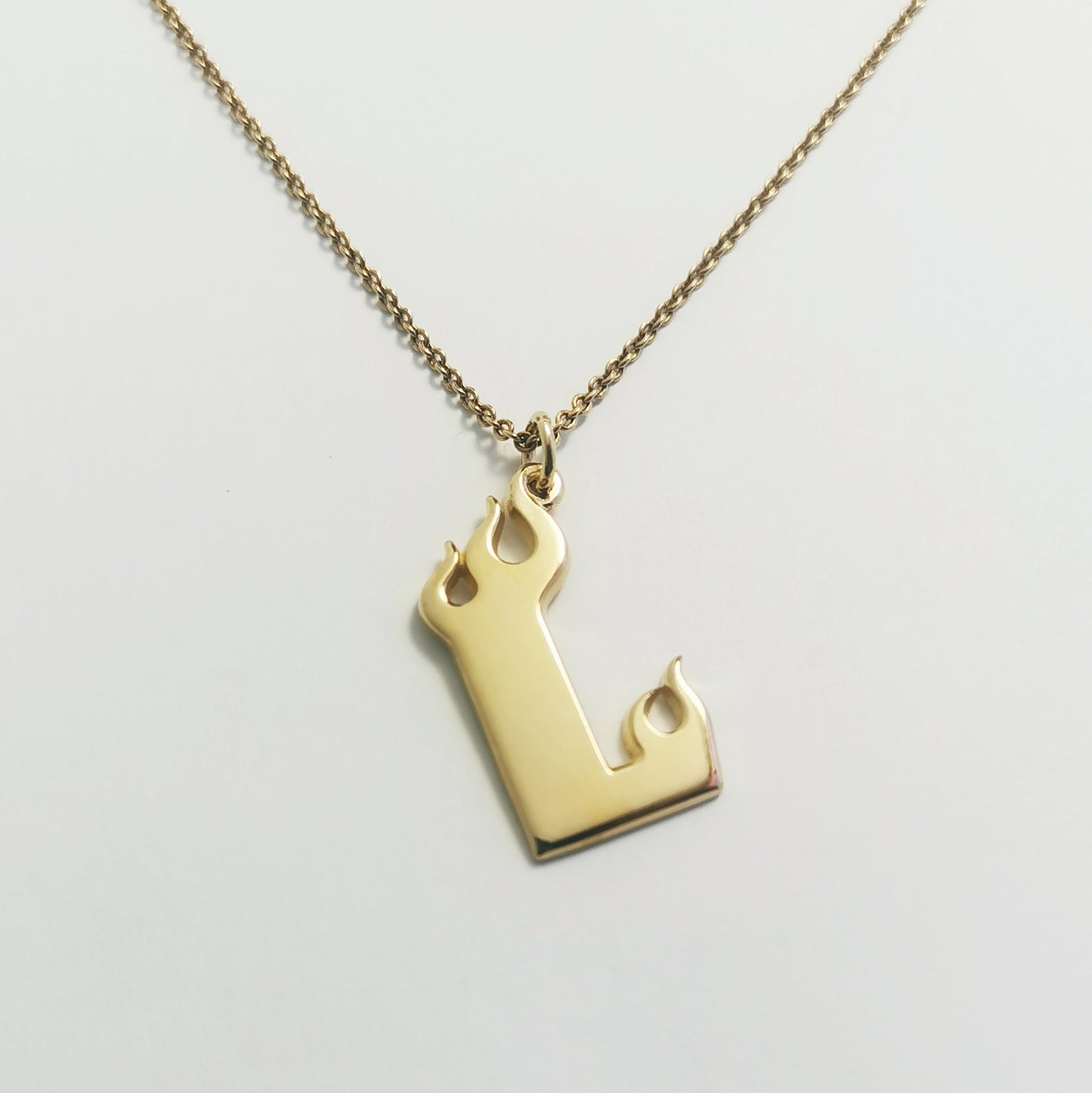 Fire Letter – Initial Necklace – Goldfilled Silver 925