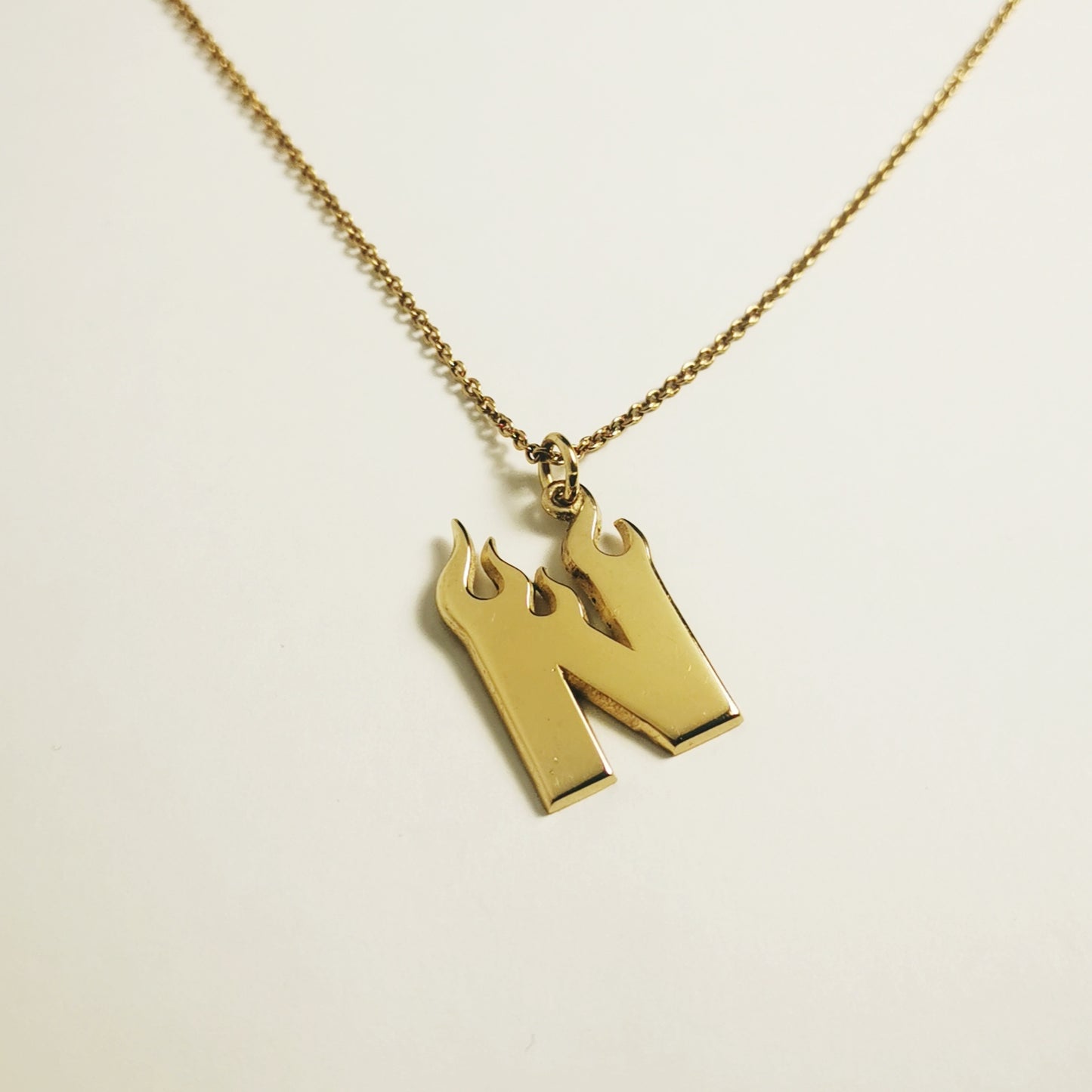 Fire Letter – Initial Necklace – Goldfilled Silver 925