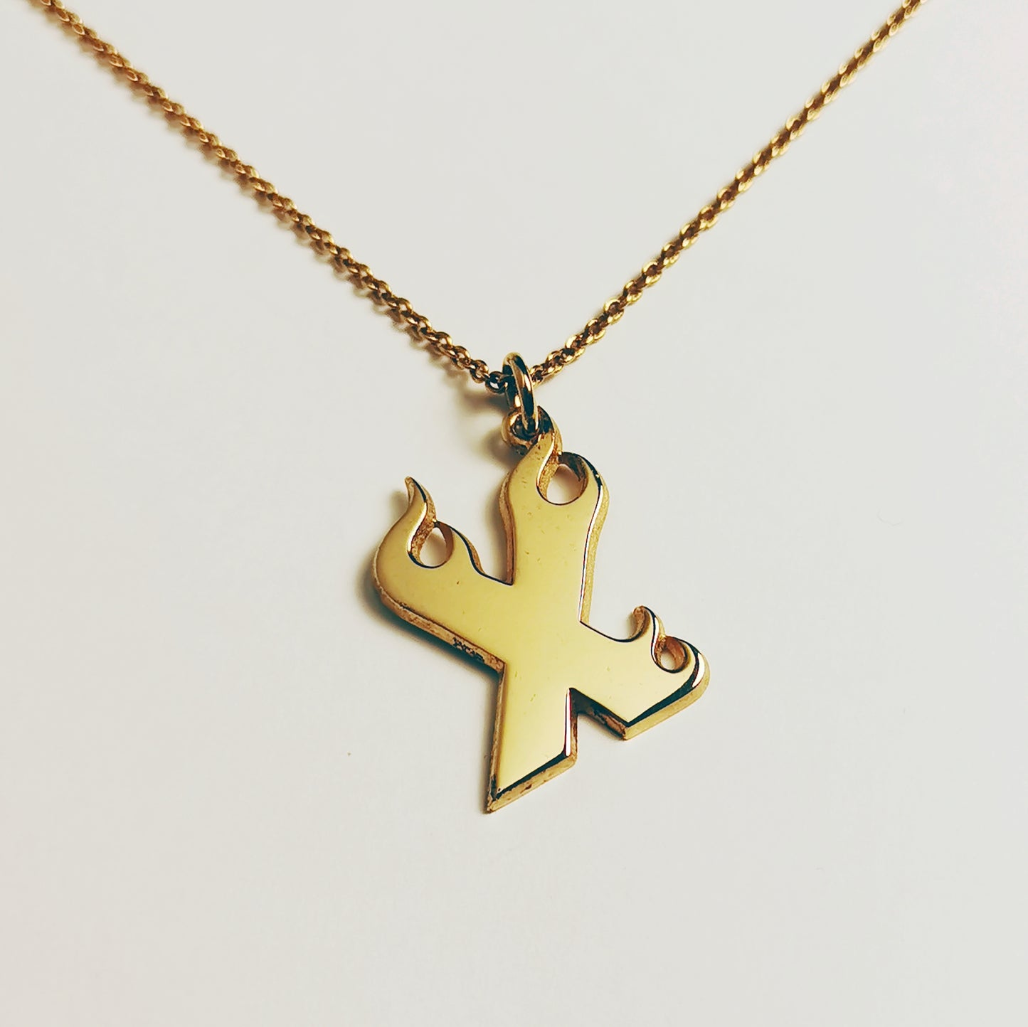 Fire Letter – Initial Necklace – Goldfilled Silver 925