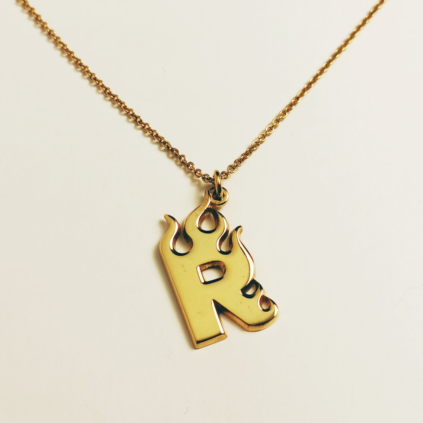 Fire Letter – Initial Necklace – Goldfilled Silver 925