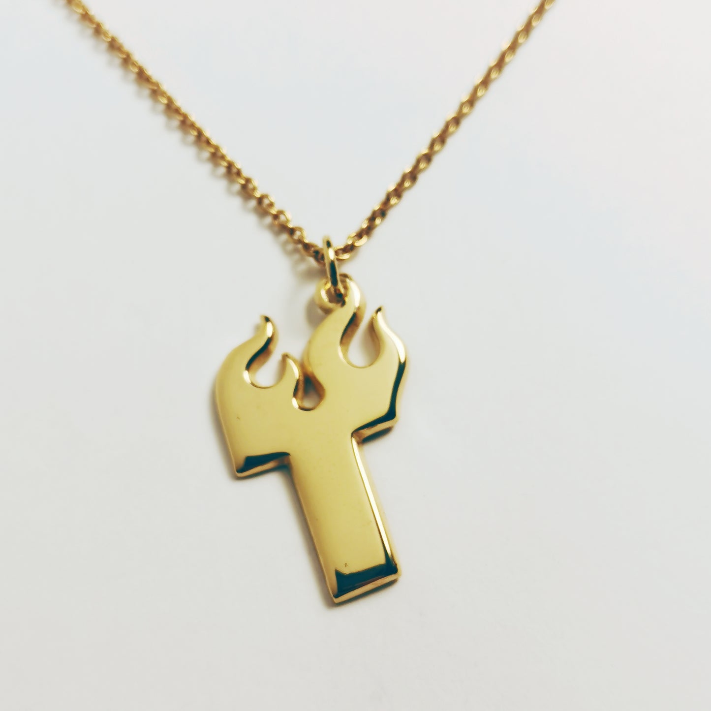 Fire Letter – Initial Necklace – Goldfilled Silver 925