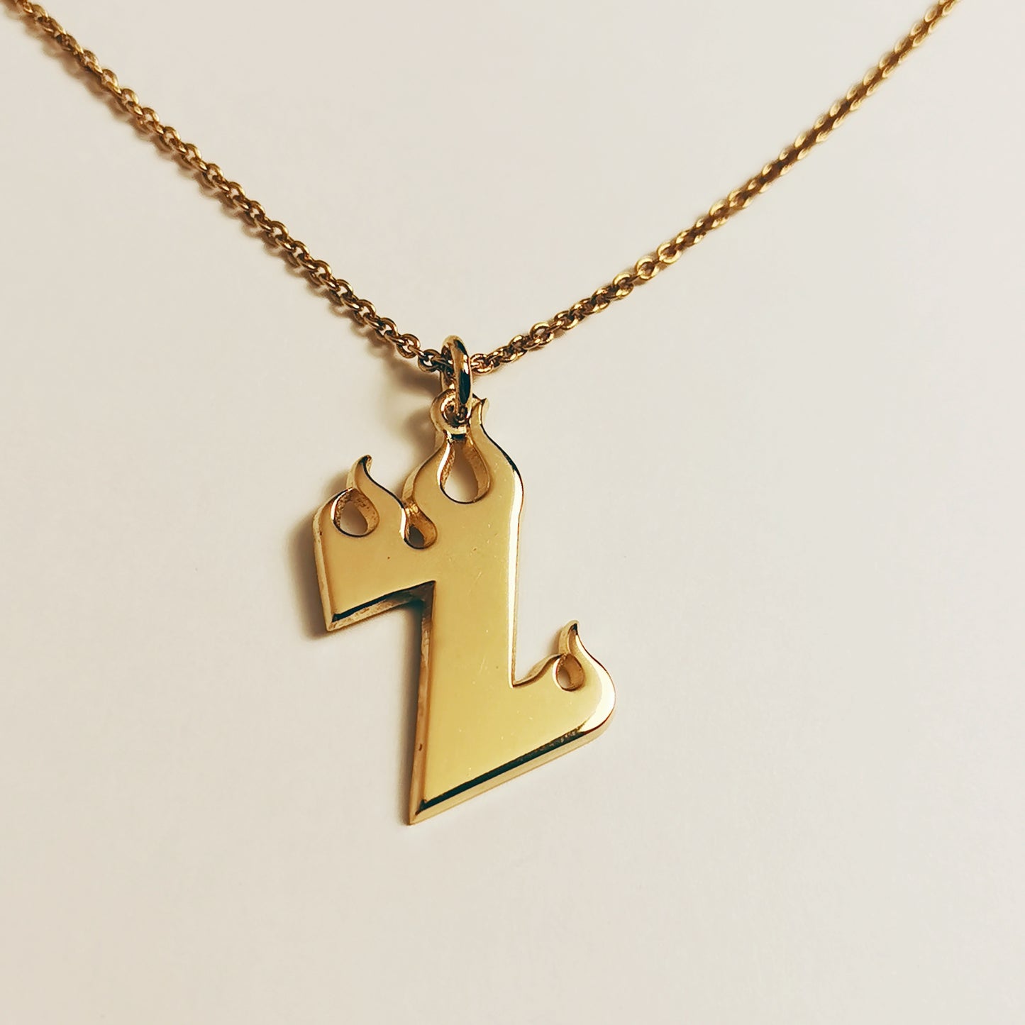 Fire Letter – Initial Necklace – Goldfilled Silver 925