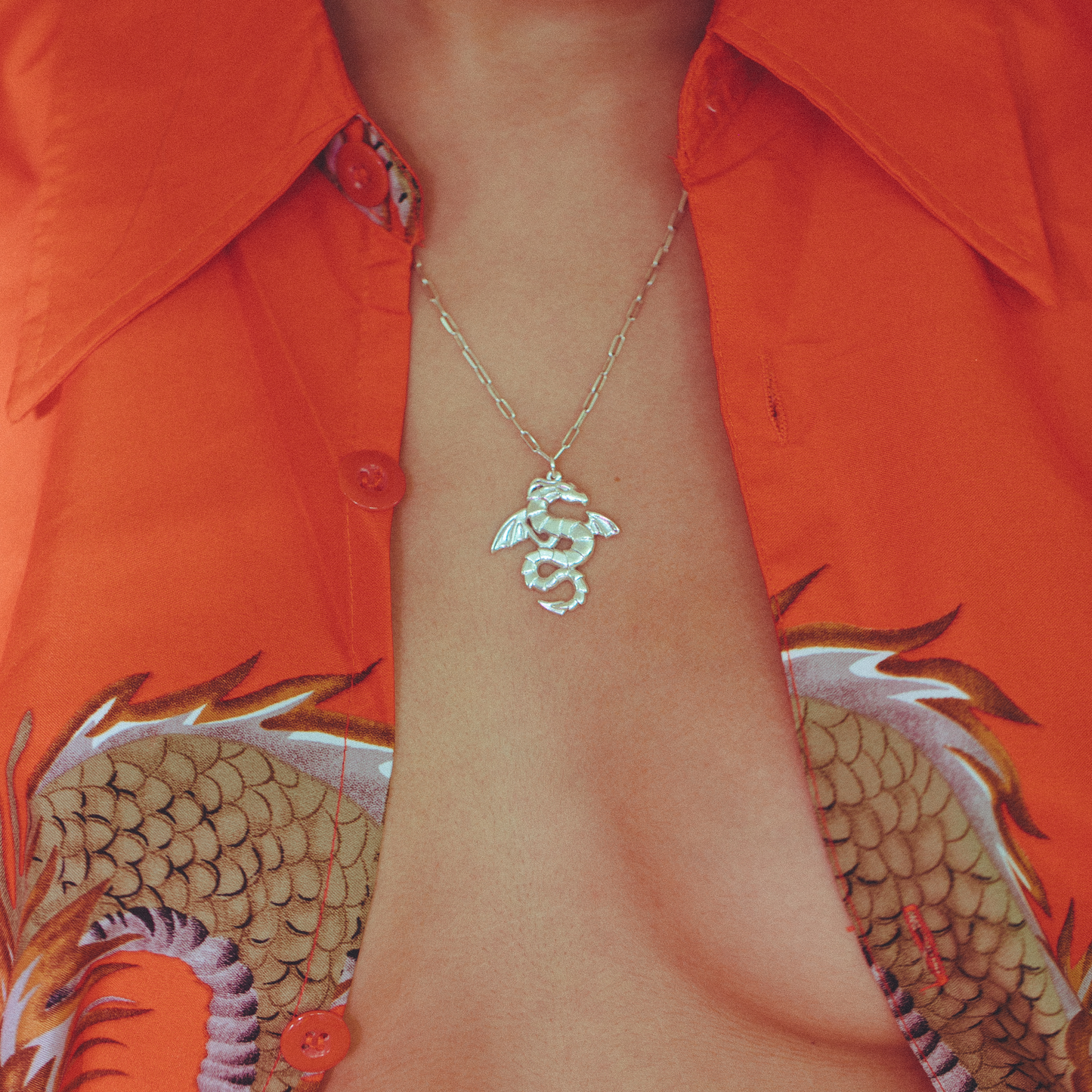 Dragon Necklace – Sterling Silver / Gold Plated Sterling Silver (3 Microns)