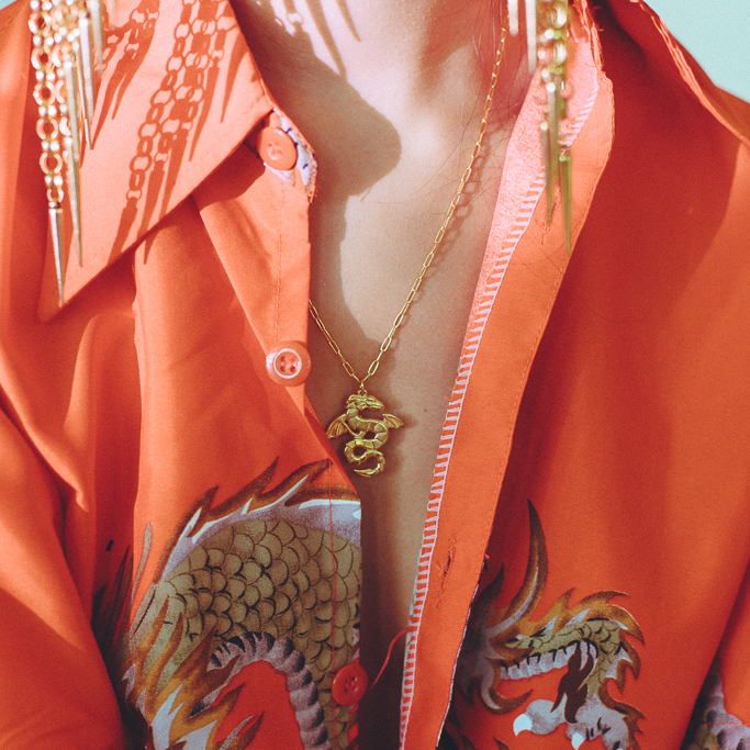 Dragon Necklace – Sterling Silver / Gold Plated Sterling Silver (3 Microns)