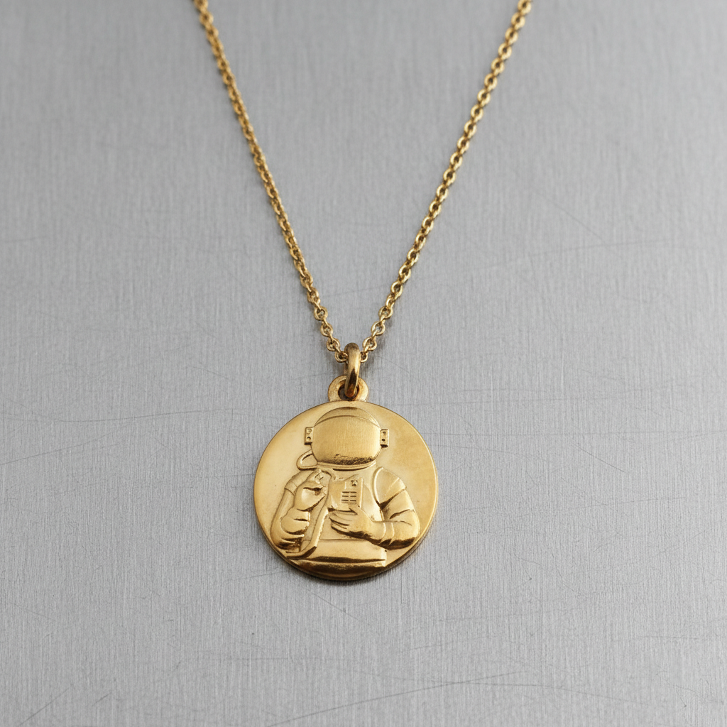 Xtellar Devotional Pendant – Astronaut Necklace – Gold-Plated
