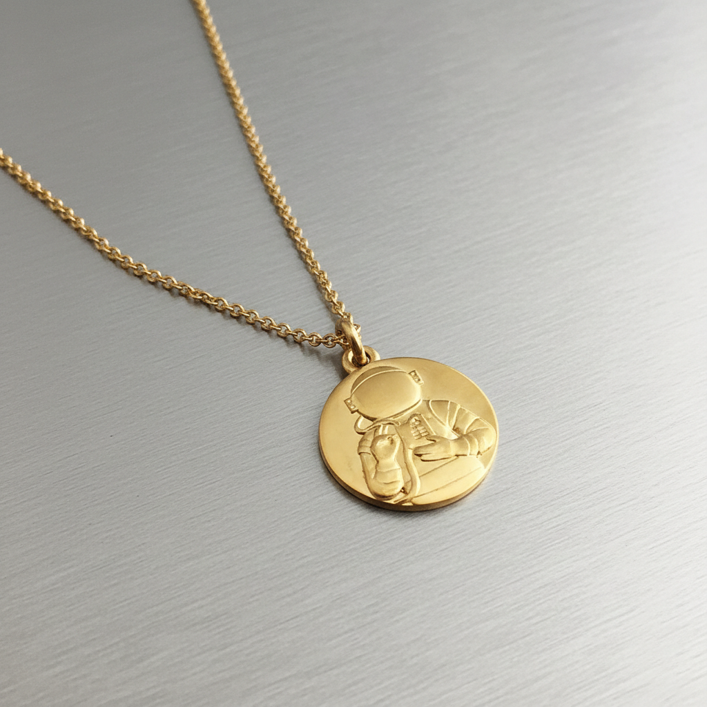 Xtellar Devotional Pendant – Astronaut Necklace – Gold-Plated