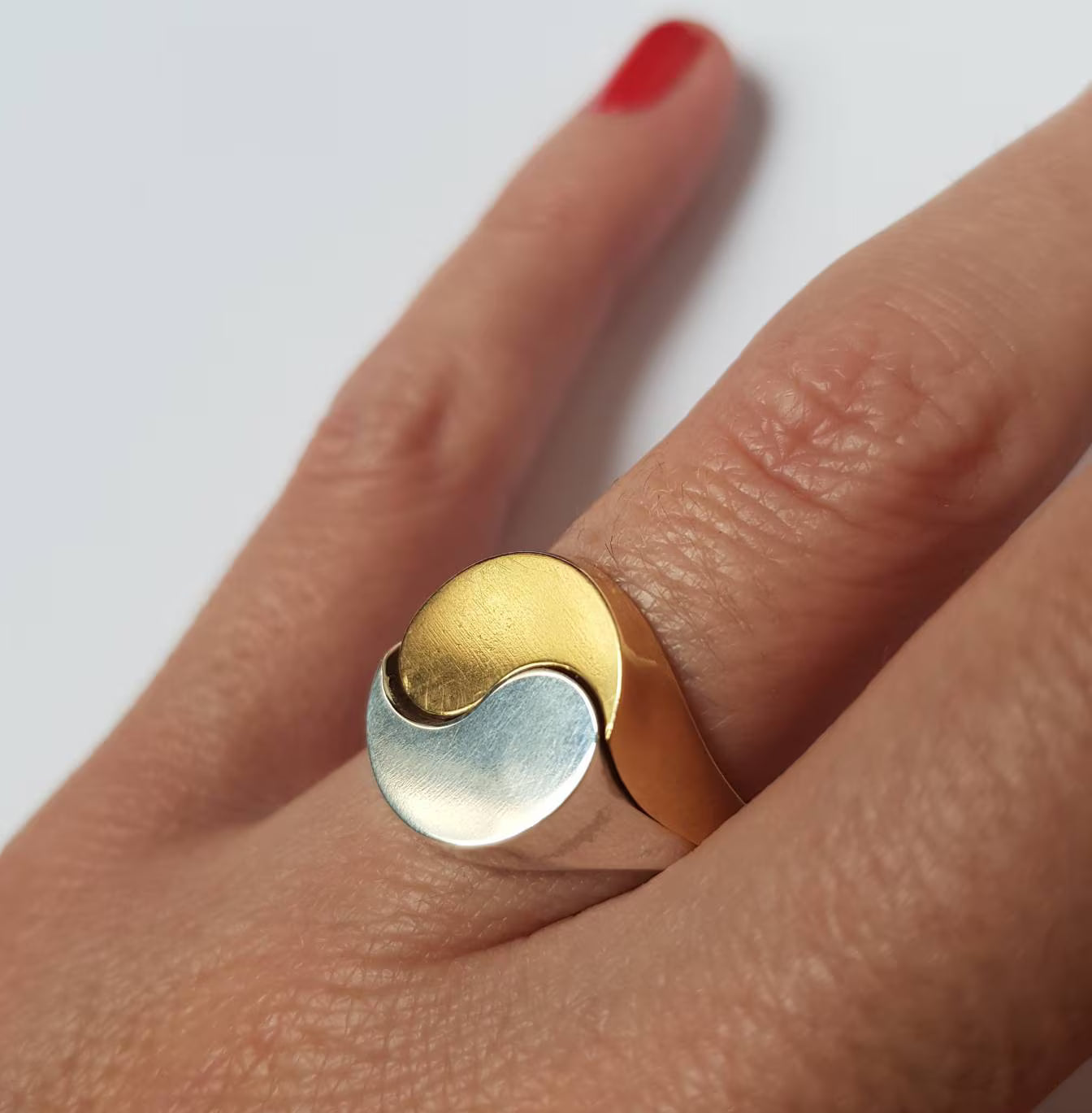 Dual – Modular Yin Yang Ring – 925 Silver & Gold-Plated Silver