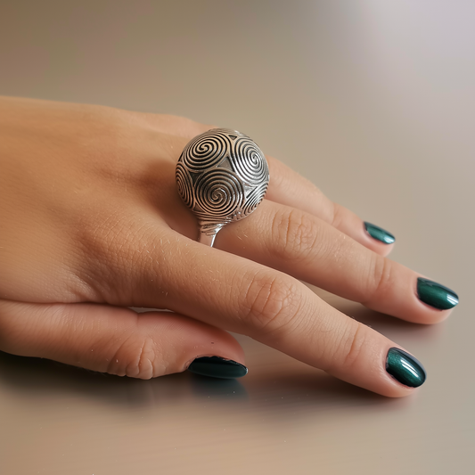 anilo bola plata espirales