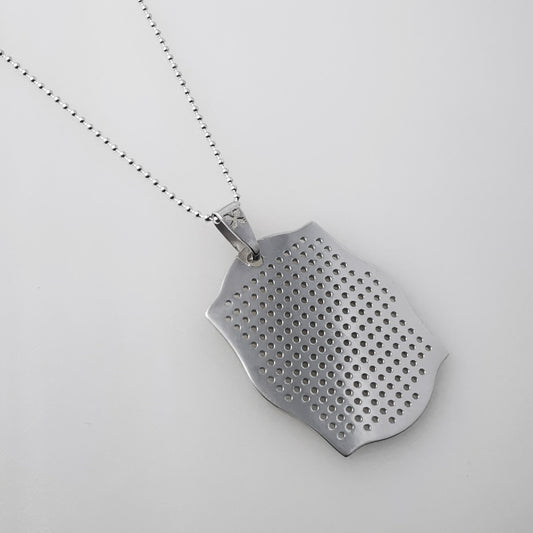 Sarcire Rectangulum – Customizable Cross-Stitch Silver Necklace