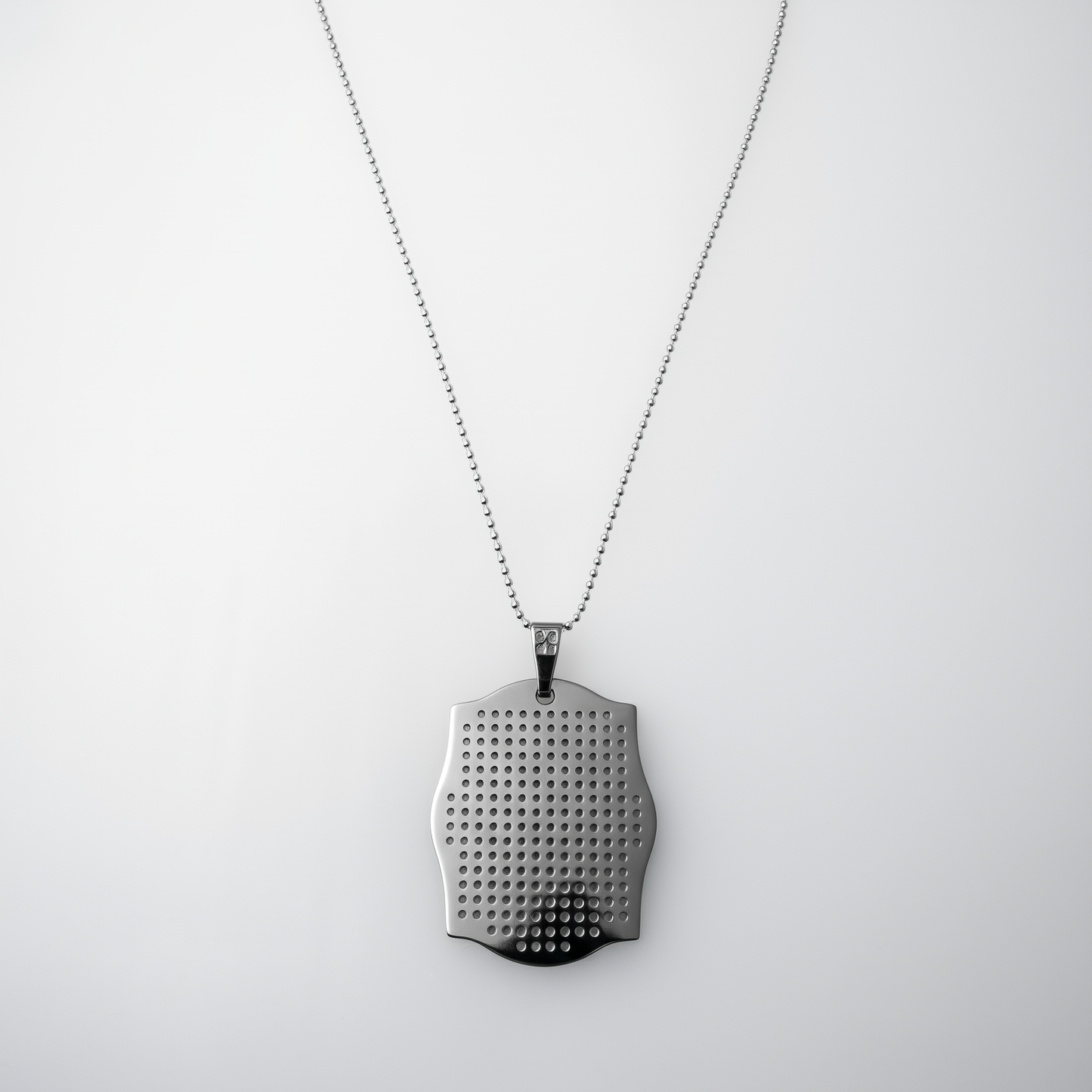 Sarcire Rectangulum – Customizable Cross-Stitch Silver Necklace